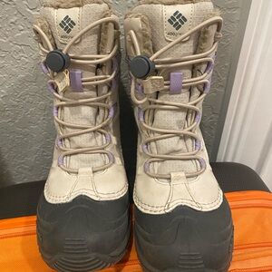 Columbia Kids' Snow Boots - Cream and Gray